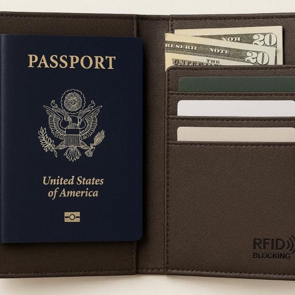 17 RFID Blocking Passport Holder Faux Leather Travel Wallet Organizer Card Slot Protection Case Executive Business Men Women