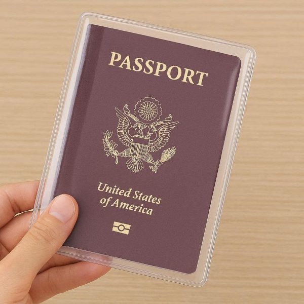 20 Clear PVC Passport Holder Waterproof Transparent Plastic Protective Cover Identification Card Sleeve Travel Document Pocket