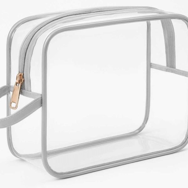 26 Clear PVC Toiletry Bag TSA Approved Transparent Cosmetic Storage Case Waterproof Travel Wash Pouch Quartz Zipper
