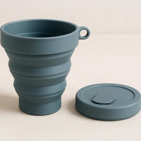 9 Collapsible Silicone Travel Cup Portable Folding Drinking Mug With Lid Lightweight Pocket Water Bottle For Camping Hiking