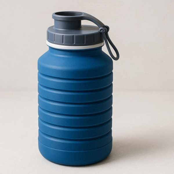 14 Extra Large Collapsible Water Bottle Silicone Folding Travel Mug Wide Mouth Sports Drink Flask For Gym Camping Hiking